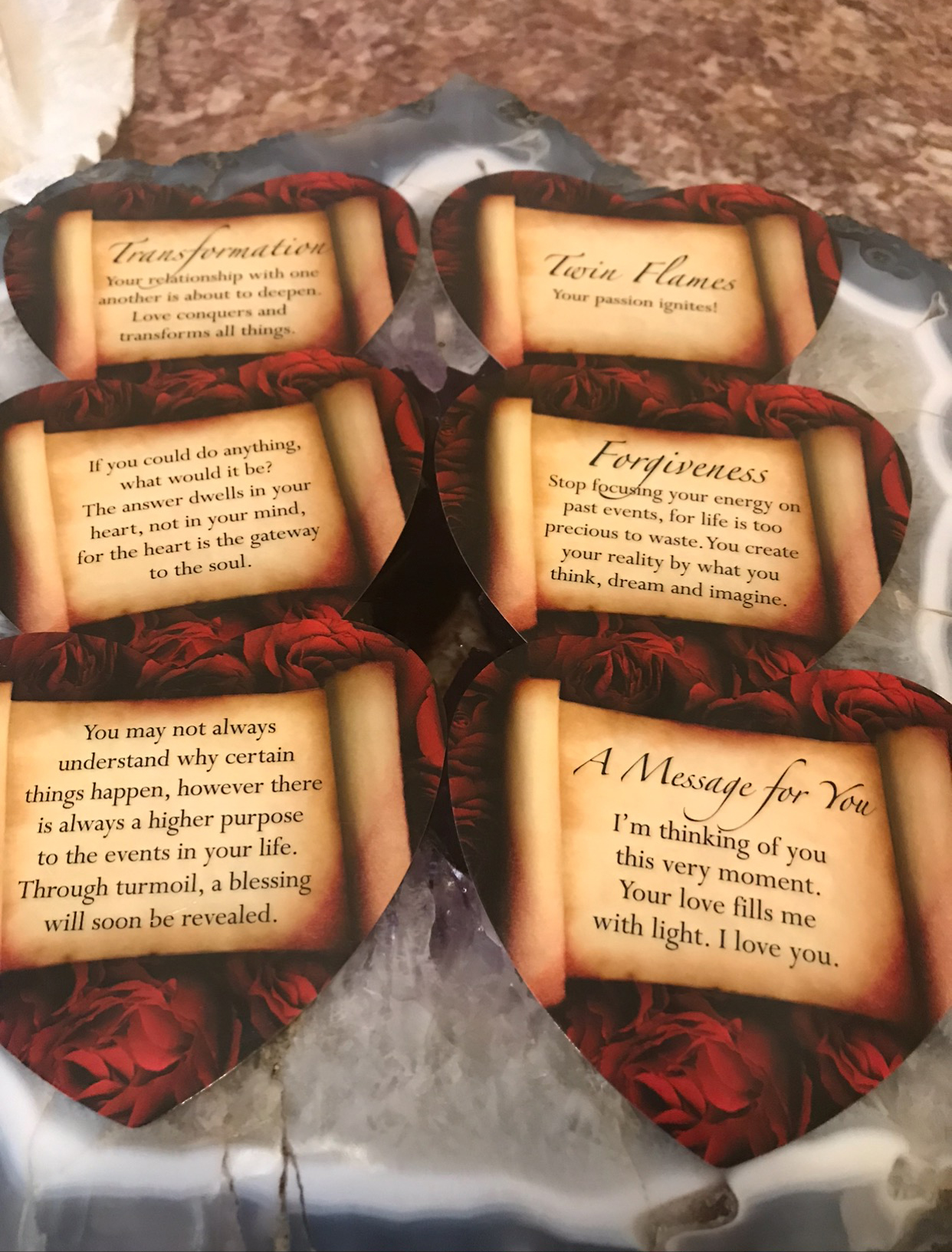 Heart shaped tarot cards for a love tarot card reading
